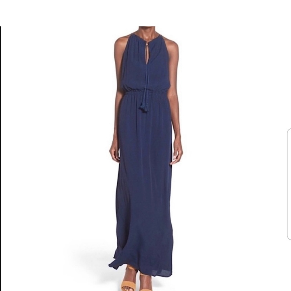 Navy Maxi Dress Sleeveless Chiffon  Madewell Wedding Guest Resort Size 12
